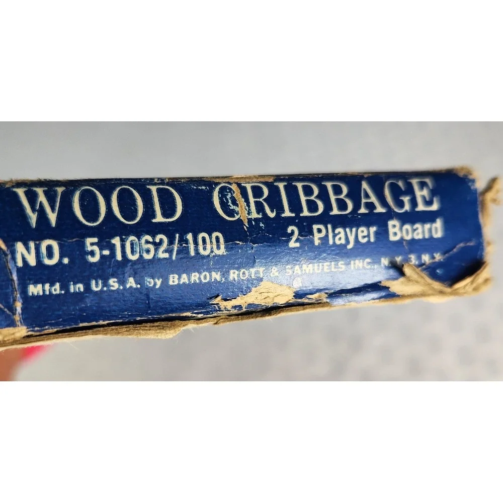 Vintage Baron Cribbage 2 Player Wood Board NO. 5-1062/100 Original Box‎